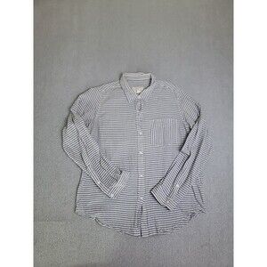 Current Elliot Shirt Womens 3 10 Button Boyfriend Blue Striped Lightweight Beach